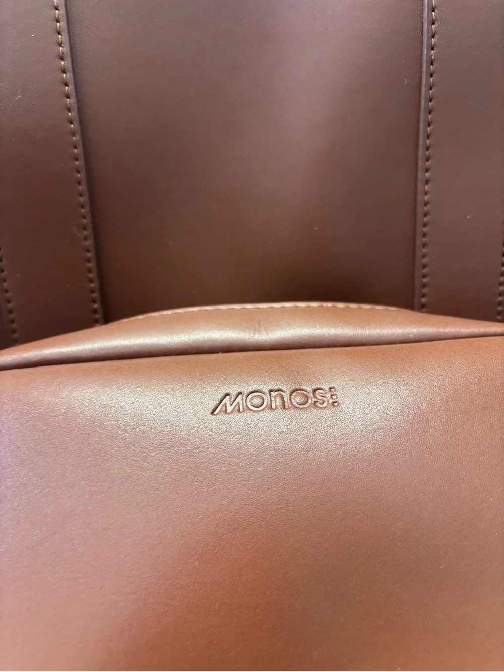 Monos Metro Backpack for Travel in Mahogany Vegan Leather